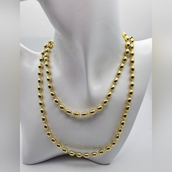 Festive‎ gold tone beaded fall necklace N2007